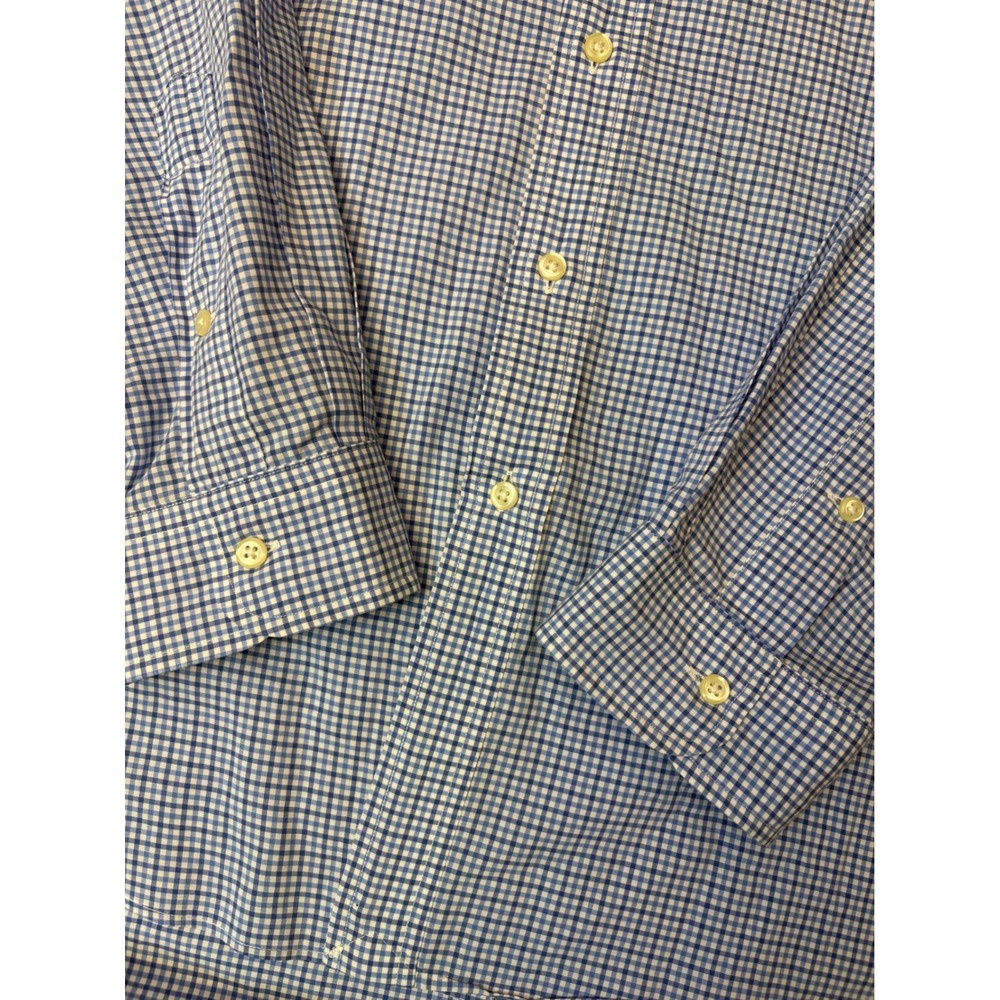 Polo Ralph Lauren Mens XL Blue Gingham Check Button Down Shirt Long Sleeve Pony - Picture 10 of 11